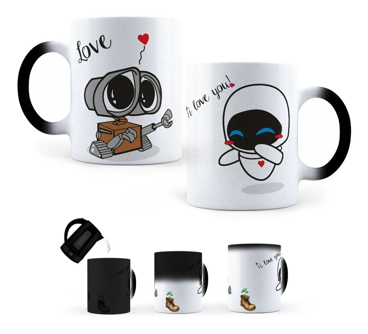 Taza Mágica Wall-e Y Eva